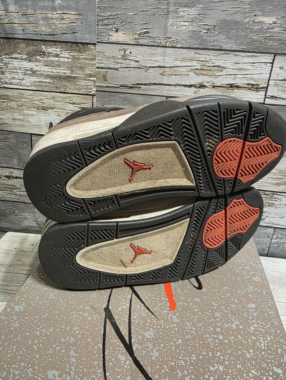 Jordan Kids Sneakers - Gray  with Black and Orange Accents